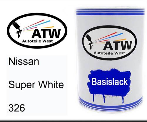 Nissan, Super White, 326: 500ml Lackdose, von ATW Autoteile West.